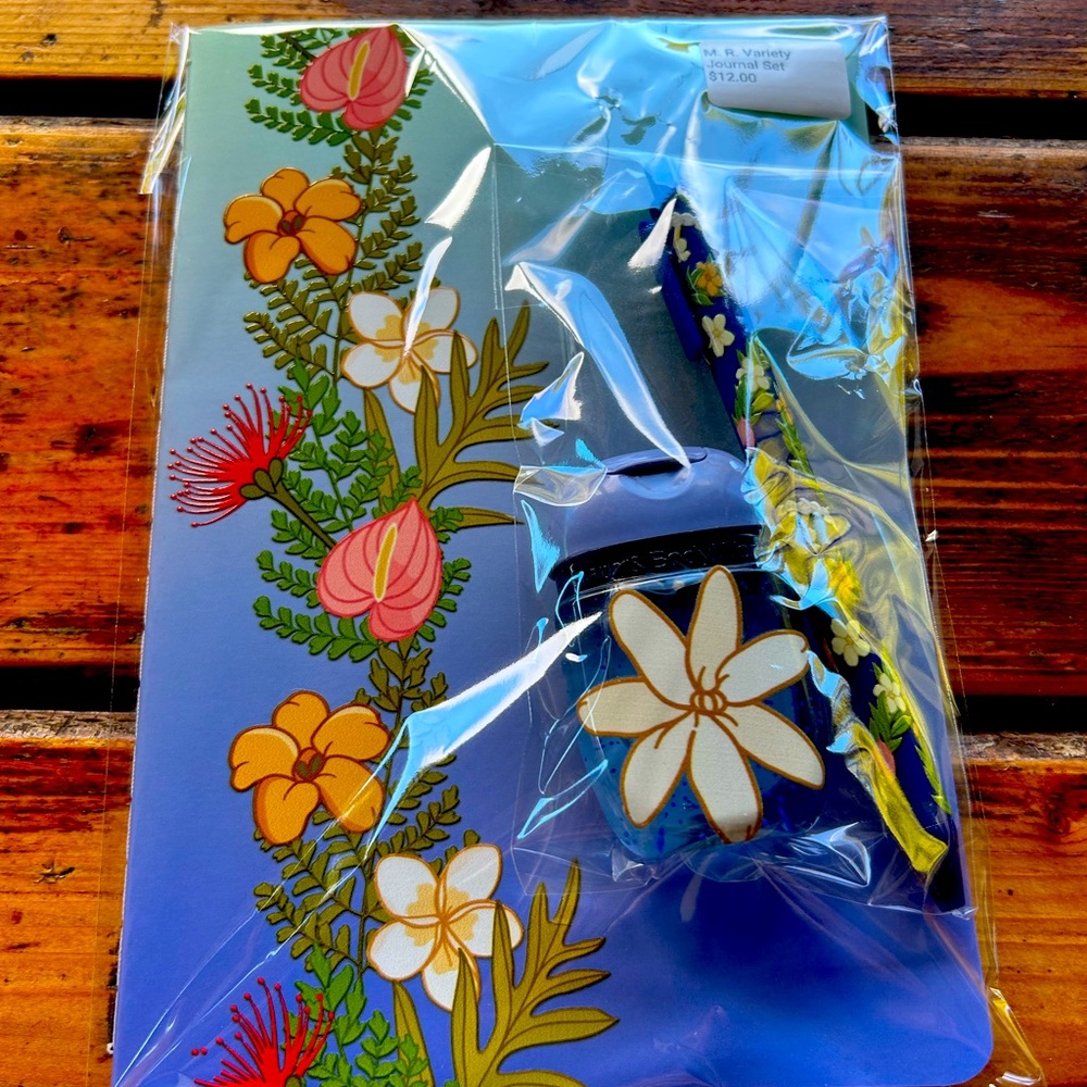 Floral Journal Set with Pen and hand sanitizer